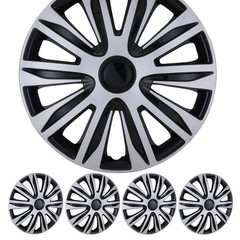 15 Inch Hubcaps Wheel Cover 4Pcs Iron Hub Steel Wheel Sil Blk Lacquer 5083
