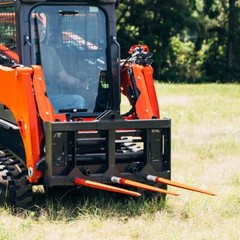 Titan Attachments HD Skid Steer Hay Frame Attachment, Three 39″ Hay Spears