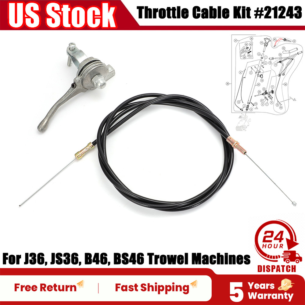 Throttle Cable Kit Replacement 21243 For J36, JS36, B46, BS46 Trowel Machines US