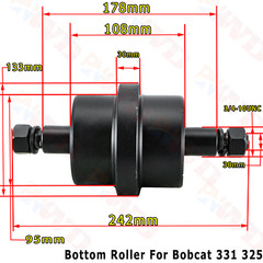Black Track Roller Bottom Roller For Bobcat 331 325 Excavator Undercarriage