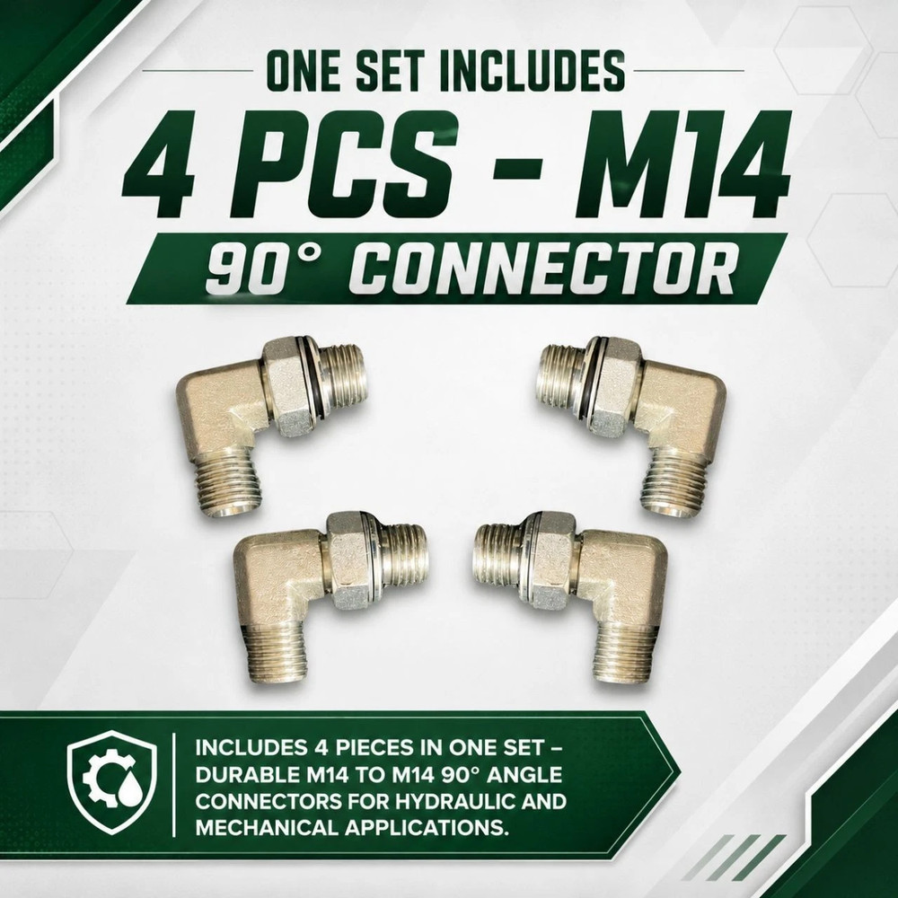 4PCS M14x1.5 90° Elbow Hydraulic Hose Fitting Adapter M14 to M14