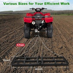 Drag Harrow Driveway Grader 4FT Tow Behind Lawn Rake for ATV UTV Tractor Mower