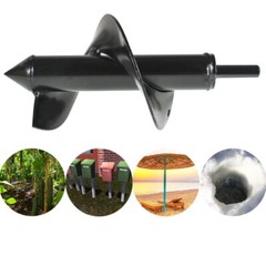 Auger Drill Bit 3 in. x 7 in.Black Garden Plant Flower Bulb Rapid Planter Spiral