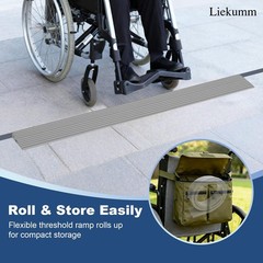 LIEKUMM 3/8″ Rise Odorless Threshold Ramp for 0.4″Hx2″Wx36″L(Grey), Gray
