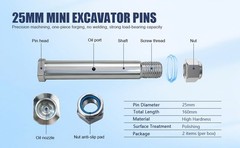 Free shipping applies to mini excavator bucket pins 0.98 inches/25 mm (2-pack)