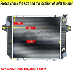 RADIATOR FITS 2012-UP DOOSAN DAEWOO FORKLIFT G20P-5 GM 3.0L LP #440211-00010