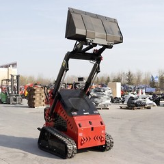 13.5HP Hydraulic Mini Skid Steer Loader Stand-on Track Gas Guided Drive Garden
