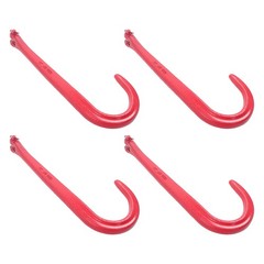 4 Pack 15 Inch J Hook G80 Heavy Duty Red Towing Hooks 7100lbs Working Load Limit