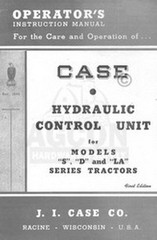 Case S D LA Sers Hydraulic Control Unit Operator Manual