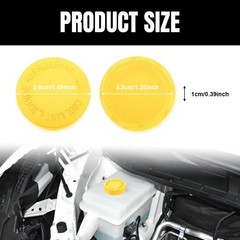 2PCS Coolant Reservoir Cap, Radiator Reservoir Cap, Engine Radia Color: Yellow