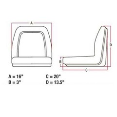 Compact Tractor Flip Seat & Brackets Fits Kubota Yanmar Fits Ford Satoh Fits Mas