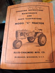 Allis-Chalmers Model C Tractors Operating Instructions Parts Illustration