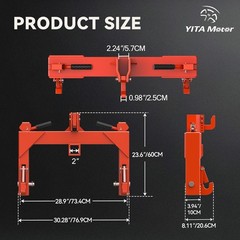 Heavy-Duty Quick Hitch for Category 1 Tractors – 5-Position Adjustable Adapter