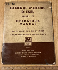 Lot of 2 Vintage 1950s GM Detroit Diesel Series 71 Engine Operators Manuals