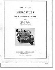Hercules IX-3 IXF IXA IXK IXB Engine Parts Manual Catalog