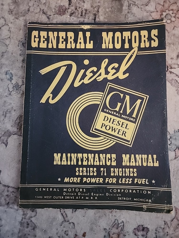 Vintage GM Series 71 Engine Maintenance Manual Book 1941 Detroit Diesel Rare HTF