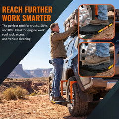 Heavy Duty Folding Tire Step Wheel Platform Adjustable for Truck SUV 350lbs Max