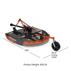 Titan Attachments 5 FT PRO Series Compact Rotary Brush Cutter, Slip Clutch PTO
