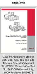 Case IH Agriculture Steiger 335, 385, 435, 485 535 Tractors Operator’s Manual