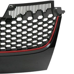 **Front Upper Mesh Grille Black w/ Red Trim 2006-2009 VW Mk5 GTI Jetta**