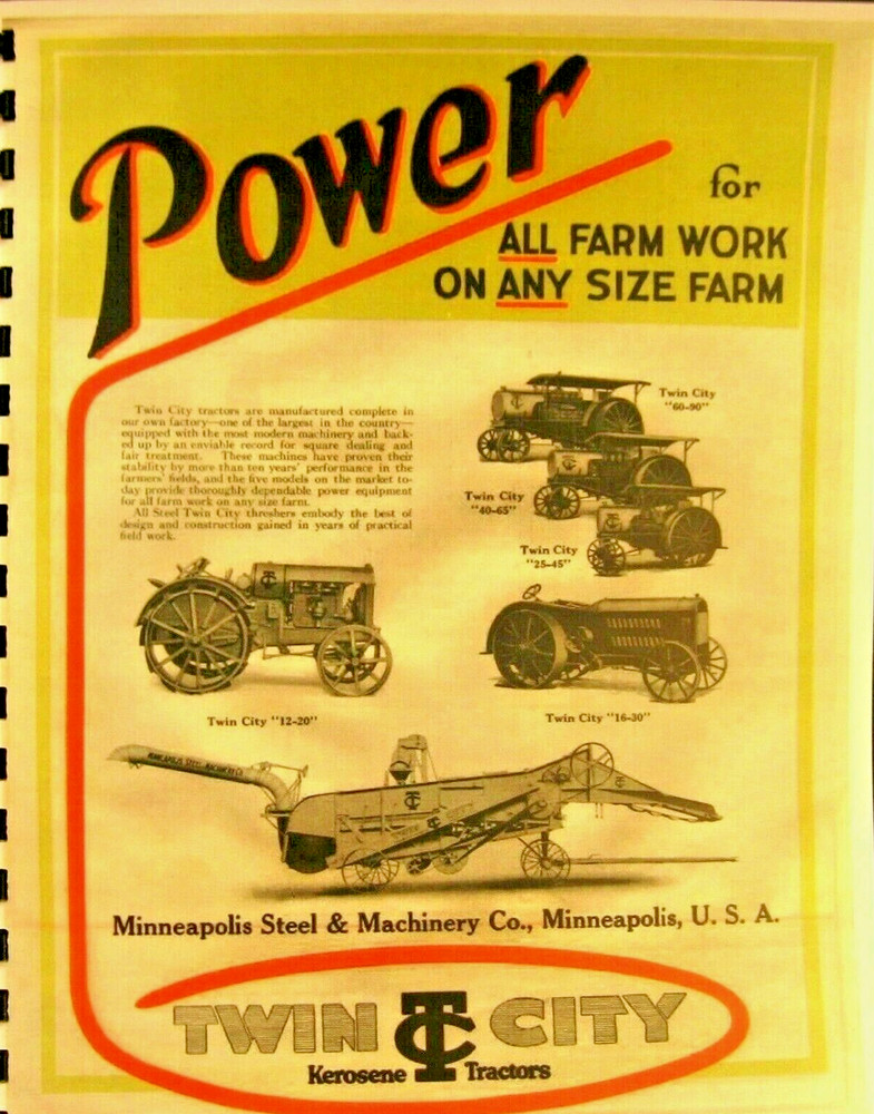 Minneapolis-Moline Power For All Farm Work Any Size Farm Twin City Sales Book