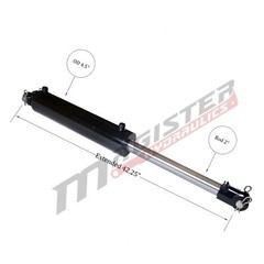Hydraulic Cylinder Welded Double Acting 4″ Bore 16″ Stroke Clevis End 4×16 NEW