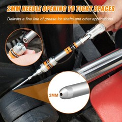 THINKWORK Grease Gun Coupler Set, Double Handle Extra Reach Strong Lock on Greas