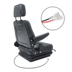 Forklift Tractor Seat Suspension Adjustable Backrest Armrest Safety Belt