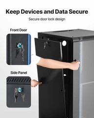 22U Network Cabinet Wall Mount, 23.6 in Depth, 300 lbs Max Load Capacity Server