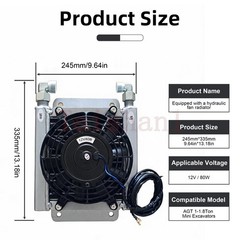 AGT Radiator Plus Hydraulic Fan For 1-1.8 ton AGT Mini Excavators H12-QH12SRQ