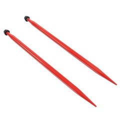 2PCS Red 47″ 3000LBS Hay Bale Spear Quick Attach Spike Fork For Tractors Loaders