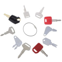 Universal 10 Heavy Equipment Ignition Keys with Key Ring – Durable Copper Build