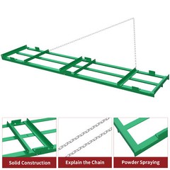 8 Ft Drag Harrow Grader Yard Lawn Leveling Tool for ATV/UTV Tractor W/Chain