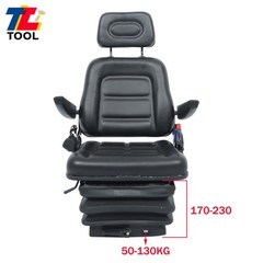 Forklift Tractor Seat Suspension Adjustable Backrest Armrest Safety Belt