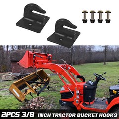 2x Tractor Bucket 3/8″ Bolt On Grab Hooks Black for RV UTV Truck Tow Hook Black