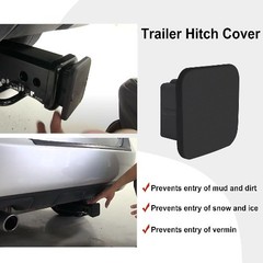 2 Inch Trailer Hitch Cover Black Rubber Tow Receiver Tube Plug Cap Fits for Any