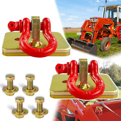 Tractor Bucket Grab Hooks Bolt On Clevis Mount with D Ring Shackles Heavy Duty