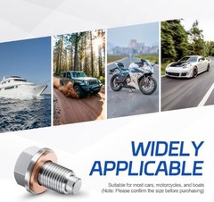 M14x1.5 Magnetic Oil Drain Plug with Copper Washers, Strong Stai Size: M14x1.5