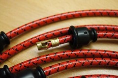 International 460 Hi-Utility Gas Red & Black Cloth Copper Spark Plug Wire Set IH