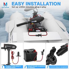 Trolling Motor Plug and Receptacle, Copper 2 Wire 8 Gauge 12V-24V Minn Kota Boat