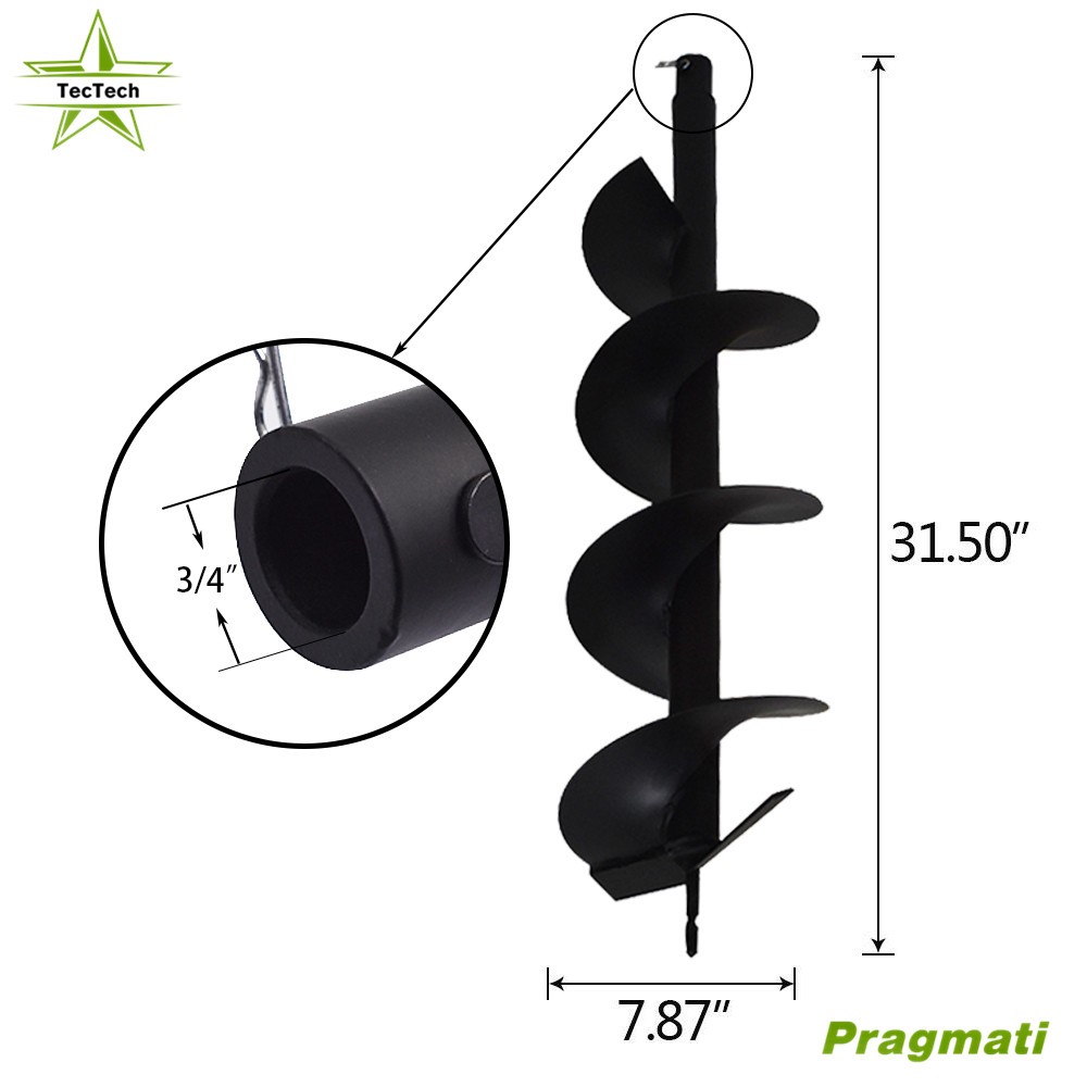 8″ Earth Auger Drill Bits for Gas Powered Post Fence Hole Digger Cast Steel 3/4″