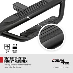 36” Black Hitch Receiver Bumper Step Stainless Steel W/ LED Brake Light