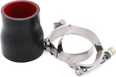 2 to 2-1/2 inches Black Silicone Reducer Coupler with 2 T-Bolt Clamps ID2″-2.5″