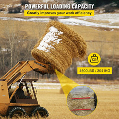 Mophorn Hay Spear 49″ Bale Spear 4500 Lbs Capacity, Bale Spike Quick Attach Squa