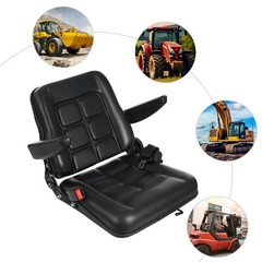 Adjustable Forklift Tractor Lawn Mower Seat with Armrests 35°–180° Backrest