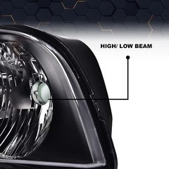 Headlight Assembly Left 2005-2009 Ford Mustang Halogen Clear Lens 4R3Z13008AB