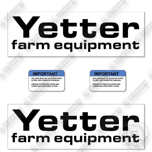 Yetter Farm Equipment Logo Decal Kit Farm Equipment- Aftermarket Kit