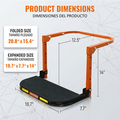 Heavy Duty Folding Tire Step Wheel Platform Adjustable for Truck SUV 350lbs Max
