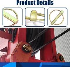 4-Piece Heavy Duty Lynch Pin Assortment Kit, 3/16 Inch Round Lock Size: 4.5*36