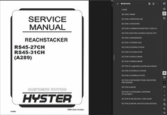 HYSTER REACH STACKER (A289) RS45-27CH SERVICE REPAIR SHOP MANUAL PDF USB